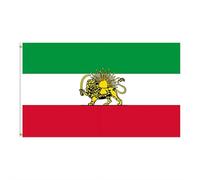 tkerinse Bandera histórica de Irán con corona de sol de león de 3 x 5 pies, bandera de jardín con impresión vibrante, bandera de león de Irán con 2 ojales de latón para decoración al aire libre y
