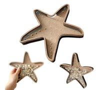 tkerinse Caja de exhibición de concha de mar, soporte de madera para estrellas de mar con panel acrílico, vitrina de conchas marinas con ranura de carga superior, estuche de colección costera, regalos