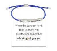 tkerinse Dont Let The Hard Days Win - Pulsera para mujer, pulsera de grabado inspirador para amigas, pulsera de tubo ajustable con texto en inglés "Remember Who You Are - Pulsera de fuerza