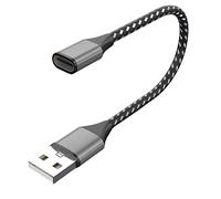 Tkidplw Adaptador de extensión USB 2.0 macho a tipo C hembra para portátil, cargador de PC, convertidor de extensión de transmisión de datos para teléfono