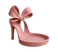 Tkidplw Bandeja artística de tacón alto para exhibición de joyas, elegante organizador de escritorio para aretes, collares, anillos, decoración del hogar, bandeja de joyería