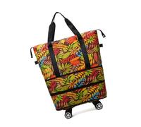 Tkidplw Bolsa de equipaje extensible impermeable con compartimentos dobles para viajes, gimnasio y actividades al aire libre, resistente al agua, tela Oxfords bolsa de gimnasio, Amarillo, Mass Beauty