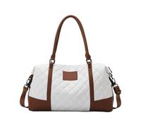 Tkidplw Bolsa deportiva de gran capacidad para fitness, viajes, fin de semana, multifuncional, para vacaciones, gimnasio, bolsa impermeable, beige, Mass Beauty