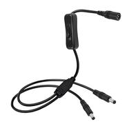 Tkidplw Cable de alimentación en forma de Y, 1 hembra a 2 machos, conectores DC5521/DC5525, cable de extensión para routers, cámara, cable de alimentación