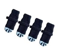 Tkidplw Calcetines para perros para suelos de madera, color negro | Razas pequeñas y moderadas, sensación de forro polar suave, base de agarre, correa de permanencia, paquete de 4 para uso en