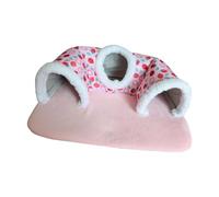 Tkidplw Cama de cerdos de algodón extraíble en forma de U para hámsteres, fácil de limpiar, hábitat interior, protección de invierno, forma portátil, refugio de algodón para mascotas