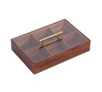 Tkidplw Candy Case - Elegante recipiente de madera para frutas secas con tapa para organizar la sala de estar para uso doméstico, caja de dulces de madera vintage