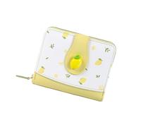 Tkidplw Cartera compacta para mujer, de piel sintética, con tarjetero de gran capacidad, monedero plegable, bolso de mano para mujer, bolso de mano plegable, Amarillo, Mass Beauty
