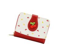 Tkidplw Cartera compacta para mujer, de piel sintética, con tarjetero de gran capacidad, monedero plegable, bolso de mano para mujer, bolso de mano plegable, Red, Mass Beauty