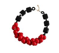 Tkidplw Collar de cuentas multicapa de estilo retro, joyería de festival, accesorio étnico de resina, cómodo collar de cuentas de resina portátil, talla única, como se describe, como se describe