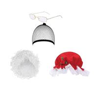 Tkidplw Conjunto de gorro de Mrs. Clause con collar y delantal para mujeres, niñas, niños, cosplay, Navidad, disfraz de Papá Noel, traje de Papá Noel