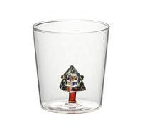 Tkidplw Copas de Vino Decorativas con Árbol de, Wishing Tree | Taza de 3D con estatuilla de árbol de Navidad dentro de vidrio sin tallo para vino, agua, leche