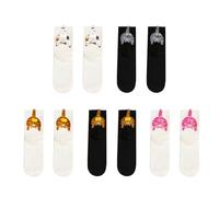 Tkidplw Divertidos gatos peludos decorados con huevos peludos, calcetines elásticos para mujer, calzado de poliéster, casual, para el hogar, oficina, pantorrilla, puños elásticos antideslizantes, 5