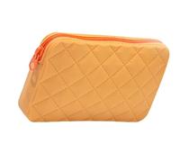 Tkidplw Estuche estético de silicona para lápices de gran capacidad, bolsas de almacenamiento de maquillaje, suministros escolares, bolsa de maquillaje de silicona de gran capacidad, Amarillo