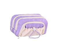 Tkidplw Estuche multicapa con cierre de cordón para suministros escolares, gran capacidad, bolsa de tela para bolígrafos escolares, estuche de gran capacidad, fácil acceso, Purple