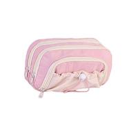 Tkidplw Estuche multicapa con cierre de cordón para suministros escolares, gran capacidad, bolsa de tela para bolígrafos escolares, estuche de gran capacidad, fácil acceso, b