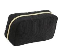 Tkidplw Estuche multifuncional de pana para lápices, estuche portátil de gran capacidad, organizador de bolígrafos, bolsas de maquillaje de pana, de viaje, Black