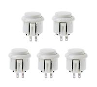 Tkidplw Juego de 5 botones redondos de juego de 24 mm, controlador de interruptor pequeño integrado para accesorios de juego Jamma Mame