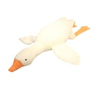 Tkidplw Juguete de peluche grande de patos blancos para perros, juguete calmante para perros, juguete para perros con funda extraíble lavable para aliviar el aburrimiento, ejercicio, entrenamiento de