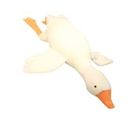 Tkidplw Juguete de peluche grande de patos blancos para perros, juguete calmante para perros, juguete para perros con funda extraíble lavable para aliviar el aburrimiento, ejercicio, entrenamiento de