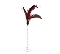 Tkidplw Juguetes de plumas para gatos con ventosa para gatitos, divertido juguete interactivo para mascotas, almacenamiento pequeño
