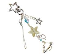 Tkidplw Llavero con lazos de delfín, llavero de corazón de dibujos animados, bolsa de accesorios, adorno para bolso de mujer y llaves de coche, llavero de delfín de dibujos animados, Estrellas, Talla