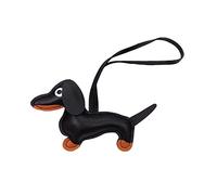 Tkidplw Llavero pequeño de perro salchicha con colgante de piel sintética con diseño de animales, para bolso, mochila, bolso de mano, llavero con colgante, Negro, A