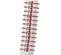 Tkidplw Paquete de 12 pulseras de cuentas de cristal de aleación de cerezas, longitud ajustable, pulseras trenzadas para estilos cotidianos, juego de abalorios de cerezas