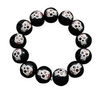Tkidplw Pulsera de madera con cuentas de madera para Halloween, diseño de gotas de sangre, calabaza, cadena de mano para mujer, elegante Halloween, talla única, como se describe