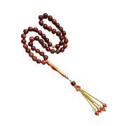 Tkidplw Pulsera elástica hecha a mano con borlas doradas ajustables y cuentas de piedras preciosas, accesorio unisex para festivales, accesorio de cuentas de piedra, talla única, como se describe