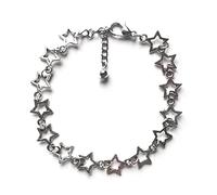 Tkidplw Star Chain Y2K Cool Girl - Pulseras de aleación huecas de cinco puntas con estrellas apiladas de cinco puntas