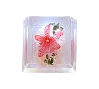 Tkidplw Tecla de epoxi floral OEM de altura translúcida para entusiastas del teclado mecánico, tecla de resina con flores, 1 pieza de decoración de teclado
