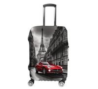 TKJMCSW City Street - Funda para equipaje de coche, aprobada por la TSA, elástica, lavable, antiarañazos, funda protectora para maleta, compatible con fundas de 19 a 30 pulgadas, color rojo, White, XL