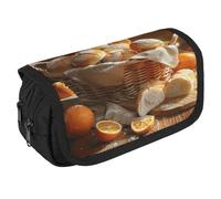 TKJMCSW Estuche de gran capacidad con cremallera, cesta de pan, estuche multifuncional para bolígrafos con 3 compartimentos, bolsa de maquillaje de tela para adultos, para mujeres y hombres