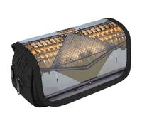 TKJMCSW Estuche de gran capacidad con cremallera Museo del Louvre en París, estuche multifuncional para bolígrafos con 3 compartimentos, bolsa de maquillaje de tela para adultos, para mujeres y