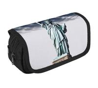 TKJMCSW Estuche para lápices de gran capacidad con cierre Statue of Liberty Estuche multifuncional con 3 compartimentos para adultos, bolsa de maquillaje para mujeres y hombres, organizador de