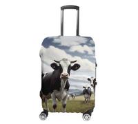 TKJMCSW Farm Cow Pictures - Funda para equipaje de 48 a 76 cm, aprobada por la TSA, elástica, lavable, resistente a los arañazos, Color blanco., S