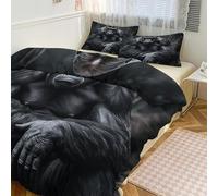 TKJMCSW Gorilla on The Ground - Juego de funda de edredón de cama, juego de edredón tamaño Queen, 1 edredón reversible y 2 fundas de almohada de 79 x 90 pulgadas