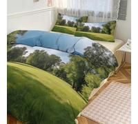 TKJMCSW Green Grass in The Park - Juego de funda de edredón, juego de edredón tamaño Queen, 1 edredón reversible y 2 fundas de almohada de 86 x 70 pulgadas