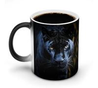 TKJMCSW - Taza de café de 11 onzas con ojos azules que cambian de color, tazas de café que cambian de calor con asa, taza mágica sensible al calor para mujeres y hombres, divertida taza de cerámica