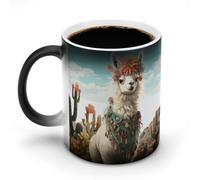 TKJMCSW - Taza de café de 11 onzas de llama mexicana que cambia de color verde, tazas de café que cambian de calor con asa, taza mágica sensible al calor para mujeres y hombres, divertida taza de