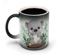 TKJMCSW Taza de café Koala de 325 ml que cambia de color, tazas de café que cambian de calor con asa, taza mágica sensible al calor para mujeres y hombres, divertida taza de cerámica para té, leche