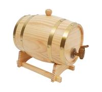 TkkMivcOC Barril de madera de pino de 3 L/5 L, barril de vino, barril de vino con grifo y caballete, barril de hielo, para almacenamiento de whisky, bourbon y ron (extra, litro, 3)