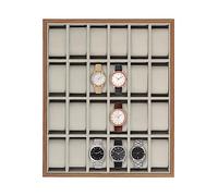 TkkMivcOC Caja organizadora de relojes con 24 compartimentos, elegante y abierta, para guardar relojes y joyas