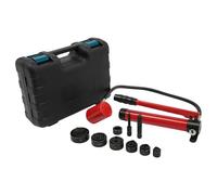 TkkMivcOC Kit de perforadores hidráulicos de 80 kN Knockout con 6 troqueles de perforación, 25 mm/0,98 pulgadas, bomba de mano, herramienta de perforación para acero inoxidable, latón, hierro