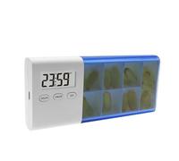 TKMARS Pastillero Semanal Pastillero de Bolsillo con Alarma Adecuado para Las Personas Que a Menudo se Olvidan de Tomar Su Medicación, Como Los Ancianos y Los Niños,USB(Azul)