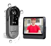TKMARS Timbre de Vídeo Inalámbrico con Pantalla y Cámara 1080P Videoportero Impermeable IP65 Intercomunicador Conectado Doorbell Cámara al Aire Libre Notificación Instantánea Visión Nocturna