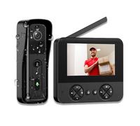 TKMARS Timbre Inalámbrico con Cámara 1080P y Pantalla de 4,3", Videoportero sin WiFi, Detección de Movimiento PIR, Intercomunicador Bidireccional, Visión Nocturna, sin App ni Suscripción, Negro