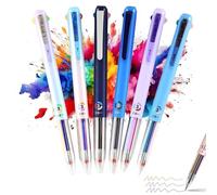 TKNIBEEN 6 PCS Multicolor Pen, 4-in-1 18 Colors, Nurse Pens, Multi Color Pens, Multicolor Gel Pen in One, for Servers, Book Annotation Kit & Creative Writing (6pcs)