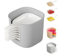 TKNIBEEN Dipping Sauce Plate and Holder Set, Sauce Bowl with Handle, Soy Sauce Dipping Bowls, for Ketchup, Soy, Barbecue ands Party Dinner (White suit)